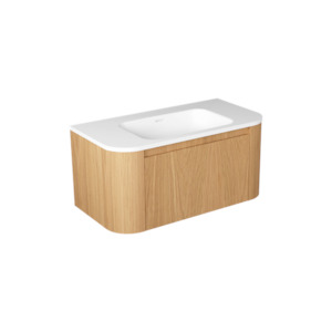 Primo Vanities: TONDO ARCO CURVED 900 SINGLE DRAWER WALL HUNG VANITY