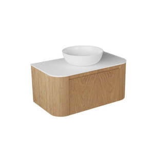 Primo Vanities: TONDO CURVED 900 SINGLE DRAWER WALL HUNG VANITY