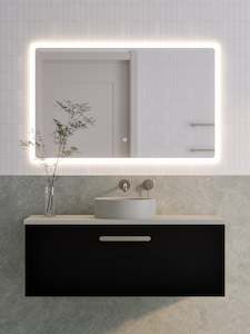 Code Interiors: CODE LINEARE 1200 AXEL SINGLE DRAWER VANITY - CONCRETE TOP