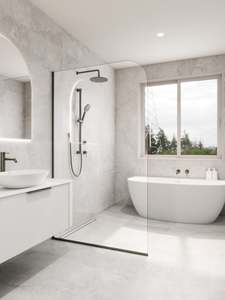 Black Kitchen Bathroom Range: CODE INTERIORS SUPER CLEAR SHOWER SCREEN GLASS 1200MM