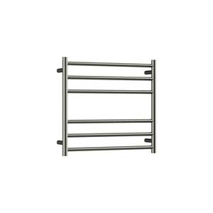 Brushed Stainless Nickel Bathroom Kitchen: CODE ROUND HEATED TOWEL LADDER 600X650MM BRUSHED NICKEL