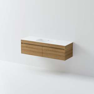 Bathroom Vanities: CODE LUXE 1500 WALL HUNG SINGLE BASIN VANITY 2 DRAWER SIDE BY SIDE