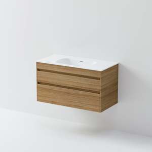 Bathroom Vanities: CODE LUXE 1000 WALL HUNG VANITY DOUBLE DRAWER