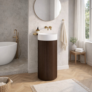 Code Interiors: CODE INTERIORS SORA PEDESTAL VANITY WITH BASIN