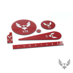 Heresy Template and Ruler Set - Battle Kiwi Tabletop Wargaming Terrain and Accessories