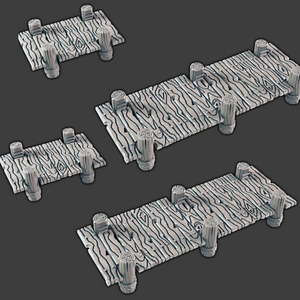 Products: Jetty Pier platform bundle (Narrow) - Battle Kiwi Tabletop Wargaming Terrain and Accessories