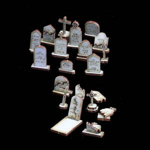Gravestones Pack - Battle Kiwi Tabletop Wargaming Terrain and Accessories