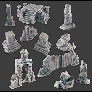 Jungle Temple Ruins Bundle - Battle Kiwi Tabletop Wargaming Terrain and Accessories