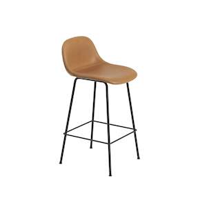 Fiber Bar Stool w.back Tube base 75cm