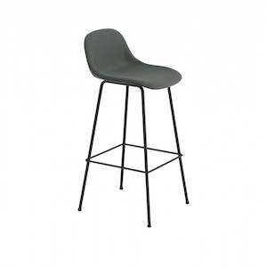 Fiber Bar Stool w.back Tube base 75cm - Fabric