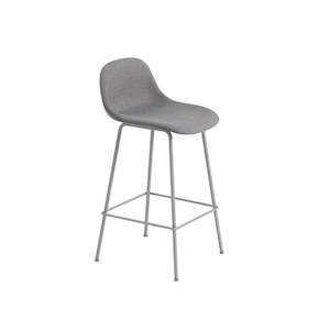 Muuto Fiber Bar Stool: Fiber Counter Stool w.back Tube base 65cm - Fabric