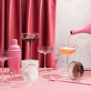 Ribbed Champagne Coupe - Set of 4