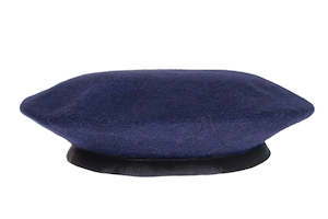 Hat: Bound Wool Beret, navy, size M