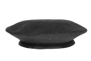 Bound Wool Beret, black, size M