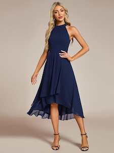 Mother of the bride dress: Corrie navy halter mother of the bride/groom dress Express NZ wide