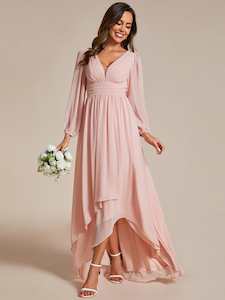 Mother of the bride dress: Belindy light pink long sleeve mother of the bride dress Express NZ wide