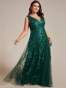 Blessing emerald tulle and sequin trumpet mermaid dress Express NZ wide