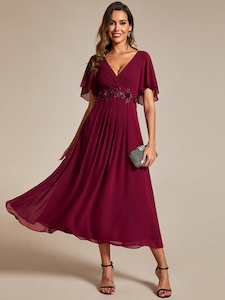 Corrieanne burgundy Mother of the bride/groom dress Express NZ wide