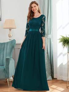 Color Teal: Pricilla lace and chiffon dress in teal s16 Express NZ wide!