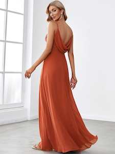 Malika cowl back bridesmaid dress in burnt orange Express NZ wide