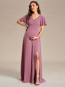 Maternity: Yolanda dusky rose sweet maternity or bridesmaid gown s18 Express NZ wide