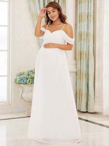 Maternity: Lizzie thin strap maternity wedding dress in ivory Express NZ wide