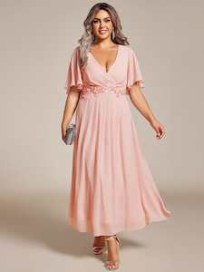 Corrieanne plus size light pink Mother of the groom dress s22 Express NZ wide