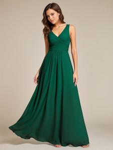 Justine chiffon sleeveless classic bridesmaid dress