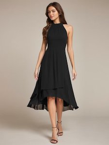 Nz Size 14: Corrie black short halter neck dress s14 Express NZ wide