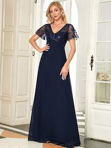 Shannon chiffon mother of the groom dress in navy s24 Express NZ wide