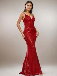 Isabella red sequin geometric dress s8-10 Express NZ wide