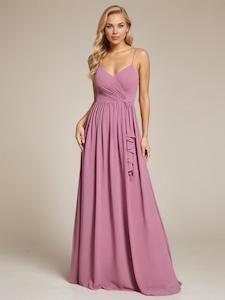 Nz Size 14: Jonte pleated sleeveless bridesmaid dress in chiffon