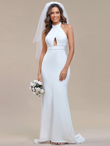 Alyse ivory halter wedding dress in ivory Express NZ wide