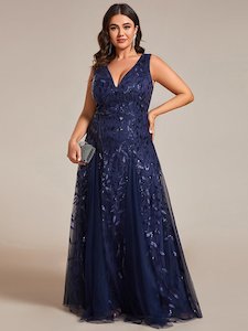 Blessing navy sleeveless tulle and sequin mermaid dress Express NZ Wide