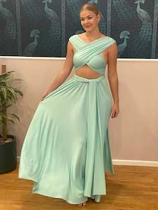 Luxe Custom Ice Green Infinity bridesmaid dress