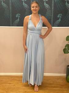 Luxe Custom Grey Blue Infinity bridesmaid dress
