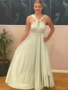 Luxe Custom Green Lily Infinity bridesmaid dress