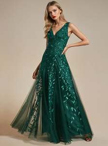 Blessing emerald tulle and sequin trumpet mermaid dress s22 Express NZ wide