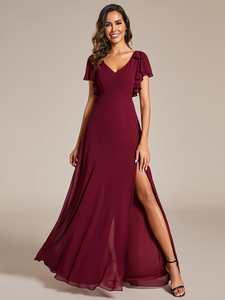 Kylee sleeved bridesmaid or evening gown in soft chiffon