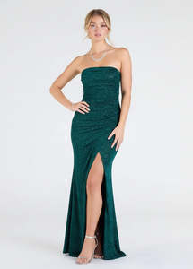 Ball Dresses: Katie strapless sparkling emerald ball dress