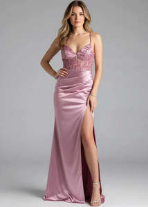 Ball Dresses: Stephanie Corset Satin Ball Dress Express NZ wide