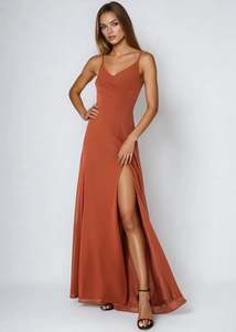 Bridesmaid Dresses: Kaia formal bridesmaid dress burnt orange s14 Express NZ wide