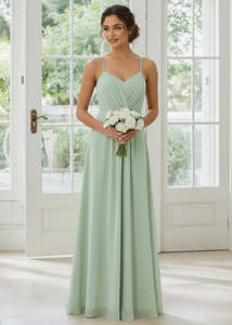 Aminata bridesmaid gown with lace up back in light sage Express NZ Wide