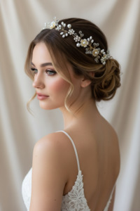 Delightful gold and bead floral hair accessory Express NZ Wide