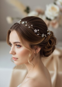 Diamante and pearl dainty floral chain hair accessory Express NZ Wide