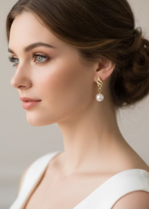 Accessories: Gold pearl drop diamante earrings Express NZ Wide