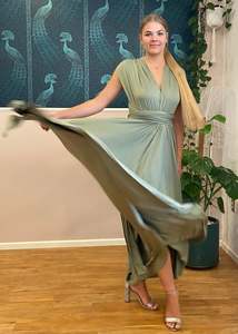 Luxe Custom Olive Infinity bridesmaid dress