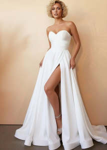 Wedding Gowns Under 1000: Josie Satin Strapless A-Line Wedding Dress Express NZ wide