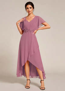 Haydie Mother of the bride or Groom Dress in dusky rose s22 Express NZ Wide