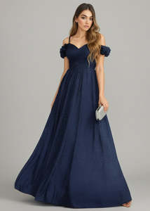 Lidia navy soft tulle evening ball dress s18 Express NZ Wide